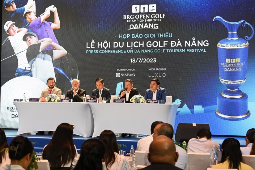 Toàn cảnh lễ họp báo giới thiệu Lễ hội Du lịch Golf Đà Nẵng với tâm điểm là giải đấu chuyên nghiệp BRG Open Golf Championship Danang 2023.