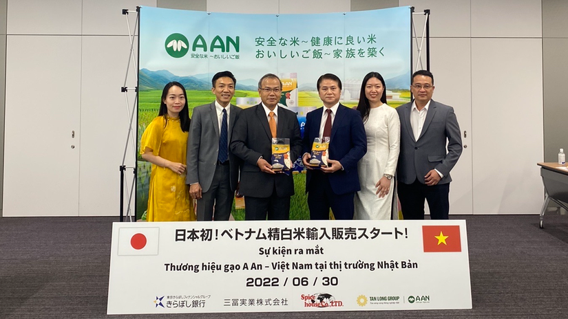 Gạo Việt chính thức được lưu thông tại thị trường Nhật Bản. Ảnh: Thương vụ Việt Nam tại Nhật Bản