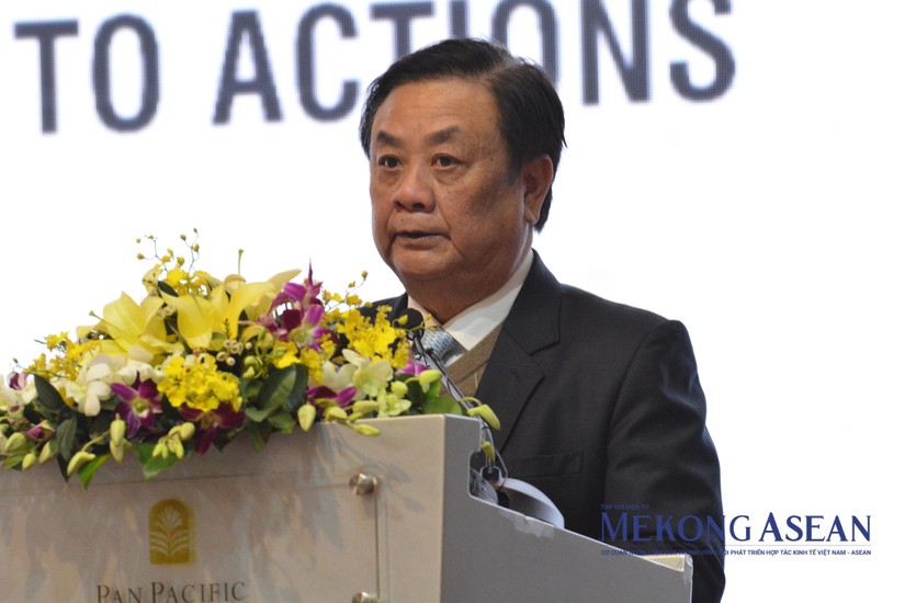 Bộ trưởng NN&PTNT Lê Minh Hoan tại Hội nghị. Ảnh: Lê Hồng Nhung - Mekong ASEAN