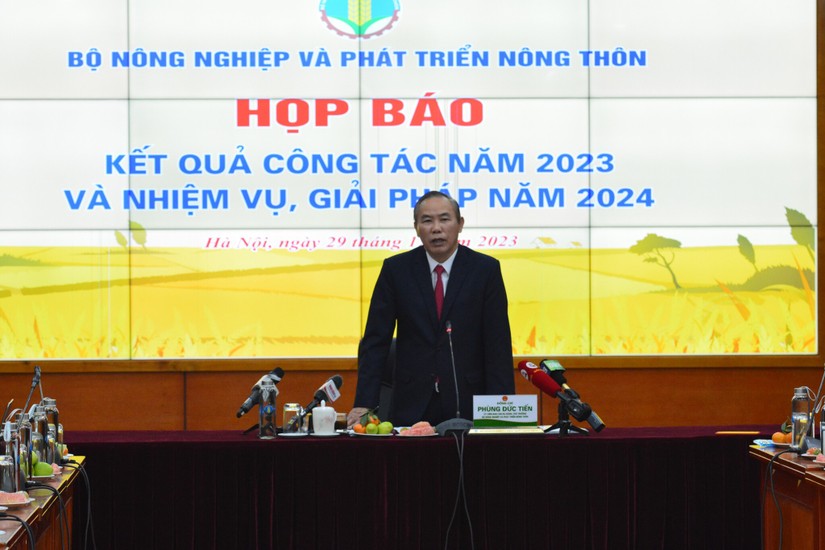Chiều ngày 29/12 Bộ NN&PTNT tổ chức họp báo về kết quả công tác năm 2023 và nhiệm vụ, giải pháp năm 2024. Ảnh: Lê Hồng Nhung - Mekong ASEAN
