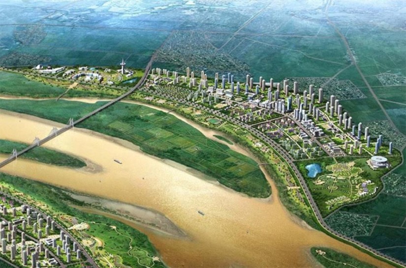 Một góc phối cảnh đồ án Quy hoạch phân khu đô thị sông Hồng