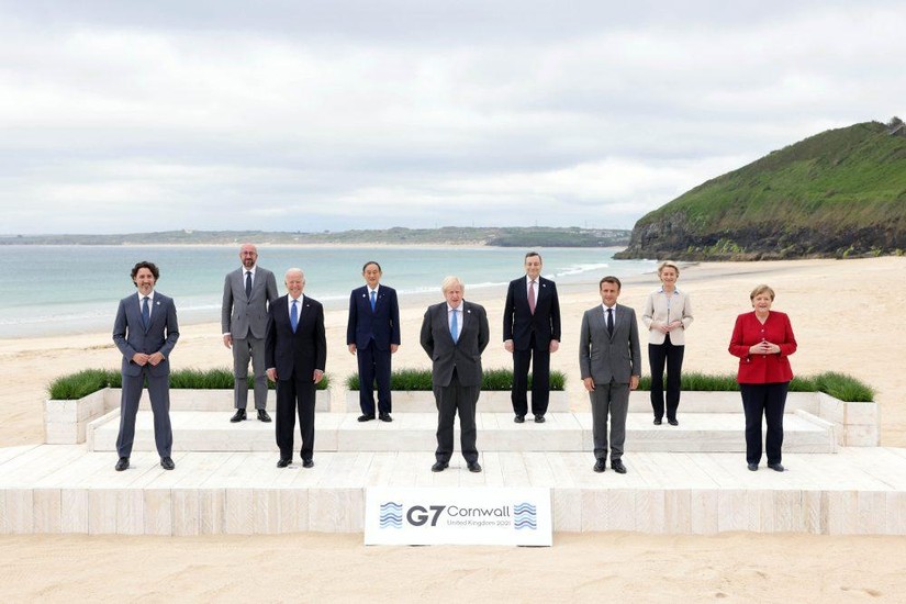 Các nhà lãnh đạo tham dự hội nghị thượng đỉnh G7 tại vịnh Carbis vào tháng 6/2021.
