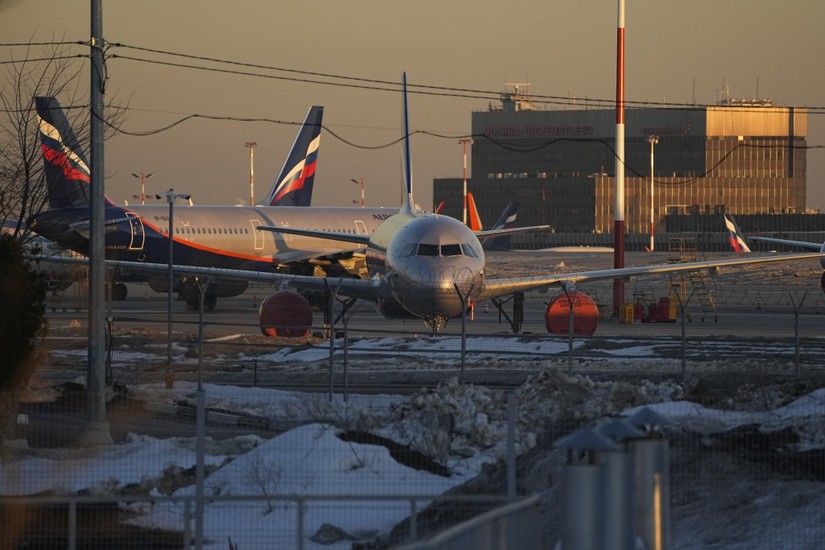 Máy bay chở khách của Aeroflot tại Sân bay Sheremetyevo, Moscow, Nga. Ảnh: AP Photo