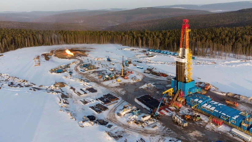 Một cơ sở khai thác khí đốt của tập đoàn Gazprom của Nga tại Kovyktinskoye. Ảnh: Bloomberg