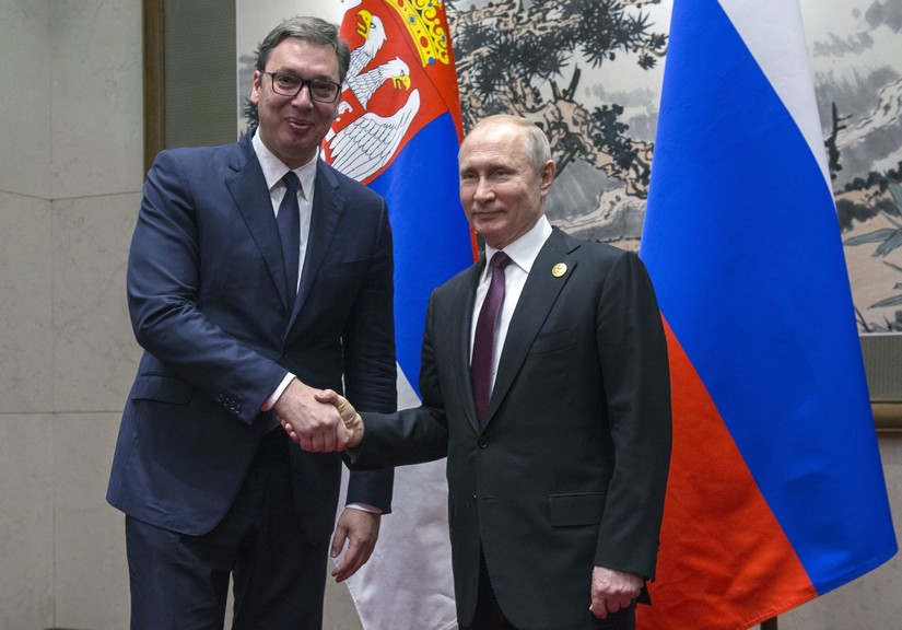 Tổng thống Serbia Aleksandar Vucic cùng tổng thống Nga Putin. Ảnh: President of Russia.