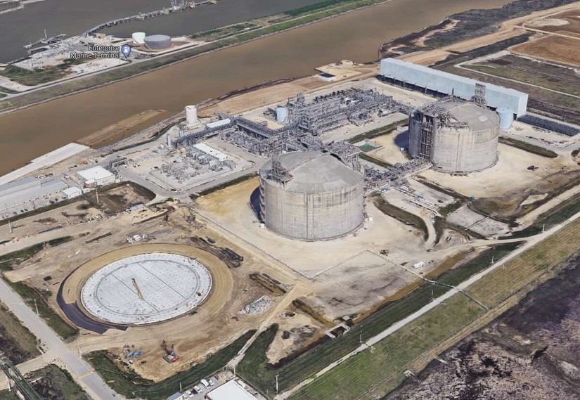 Cơ sở sản xuất khí đốt của Freeport LNG tại Texas. Ảnh: Google Map