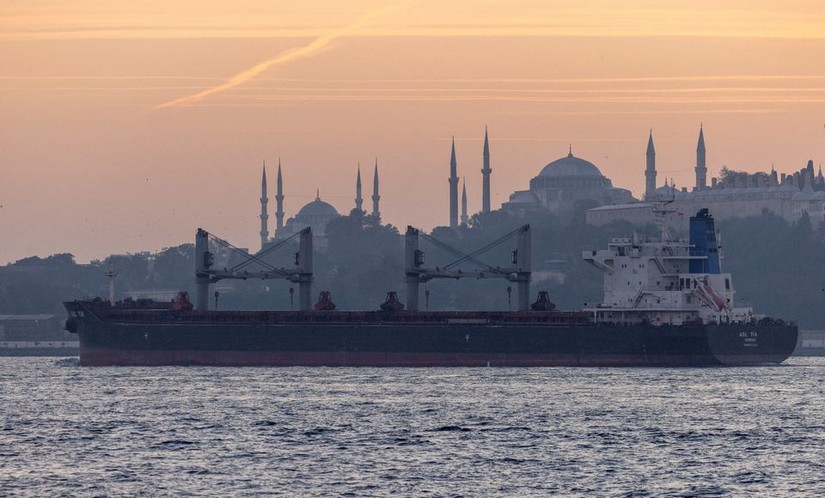Tàu chở ngũ cốc Ukraine tại Istabul, Thổ Nhĩ Kỳ. Ảnh: Reuters