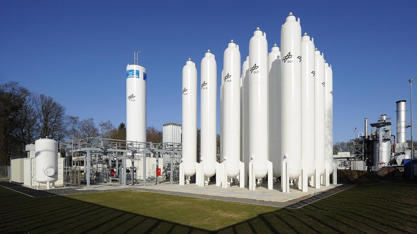Cơ sở lưu trữ hydro tại một nhà máy điện. Ảnh: DLR