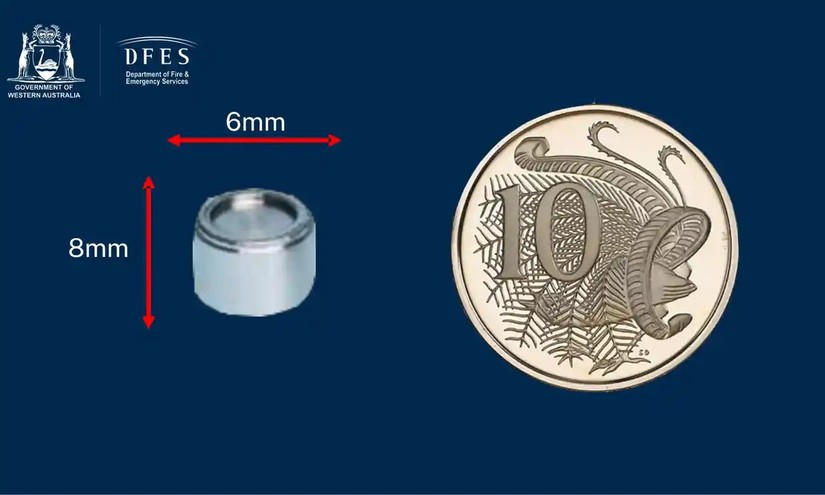 Chính quyền bang Tây Australia đang tìm kiếm một viên nang chứa phóng xạ có kích thưởng nhỏ hơn đồng xu đang bị mất tích. Ảnh: AAP