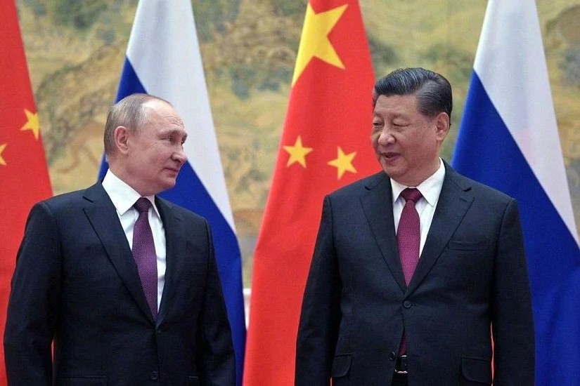 Tổng thống Nga Vladimir Putin và Chủ tịch Trung Quốc Tập Cận Bình. Ảnh: AFP