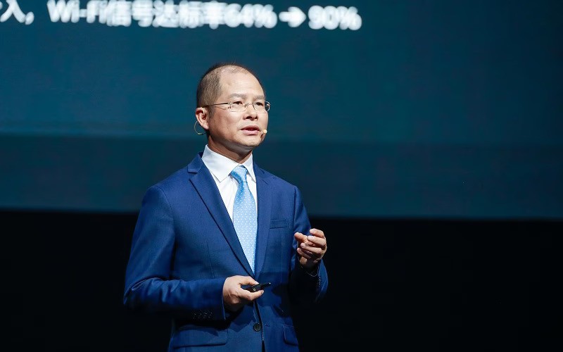 Chủ tịch luân phiên của Huawei Eric Xu (Xu Zhi Jun) tại sự kiện Huawei Connect 2021. Ảnh: Huawei