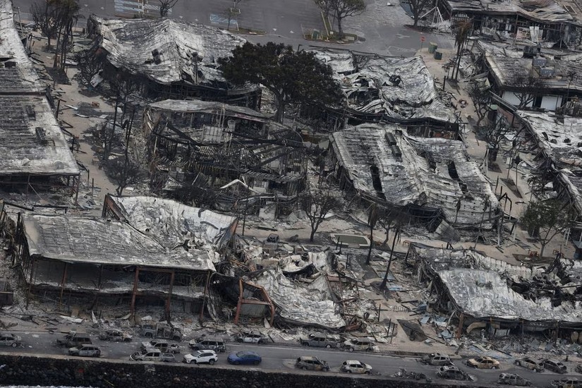 Khung cảnh một khu dân cư bị cháy rụi tại Lahaina, Hawaii, Mỹ ngày 10/8. Ảnh: Reuters