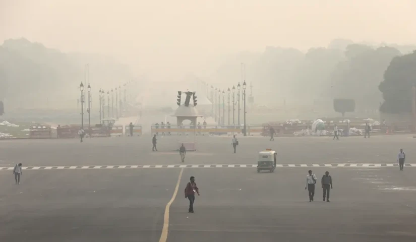 Không khí ô nhiễm tại New Delhi, Ấn Độ. Ảnh: Guardian