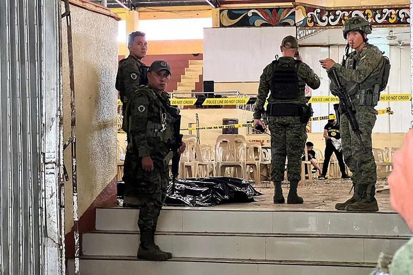 Hiện trường vụ đánh bom tại Đại học bang Mindanao, Malawi, Philippines ngày 3/12/2023. Ảnh: AFP