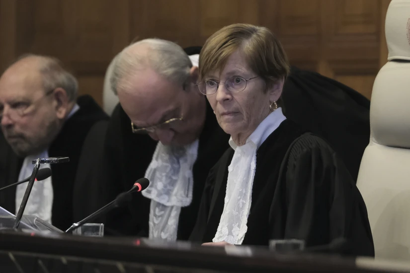 Chủ tọa Joan Donoghue trong phiên tòa của ICJ tại The Hague, Hà Lan ngày 26/1/2024. Ảnh: AP