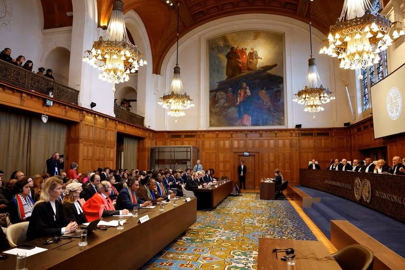 Các thẩm phán tại Tòa án Công lý Quốc tế (ICJ) tại The Hague, Hà Lan, ngày 26/1/2024. Ảnh: Reuters