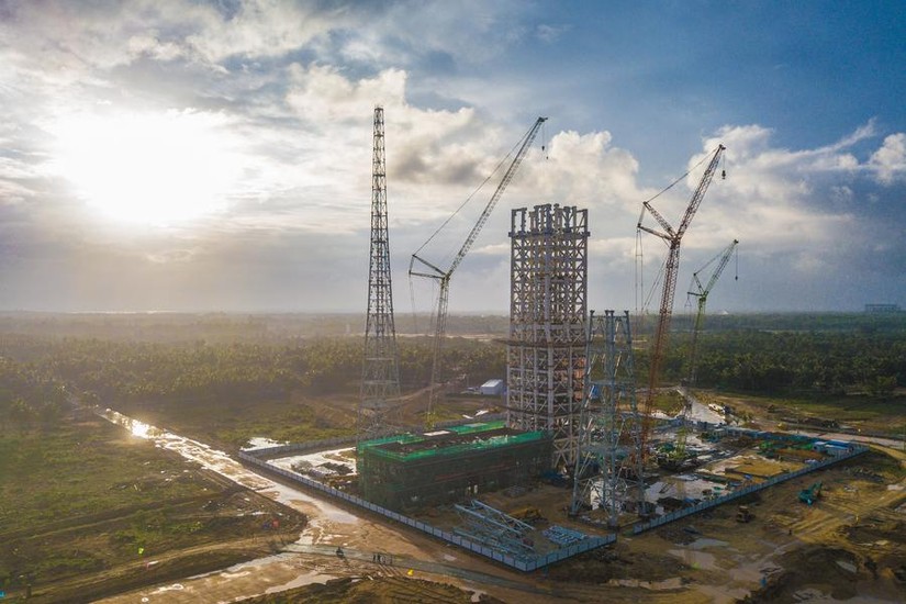 Bãi phóng tàu vũ trụ thương mại Hải Nam đang được xây dựng ở thành phố Văn Xương, tỉnh Hải Nam phía nam Trung Quốc. Ảnh: Tân Hoa Xã
