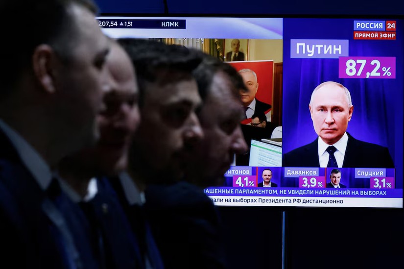 Ngày cuối cùng của cuộc bầu cử tổng thống ở Moscow, Nga, 17/3/2024. Ảnh: Reuters