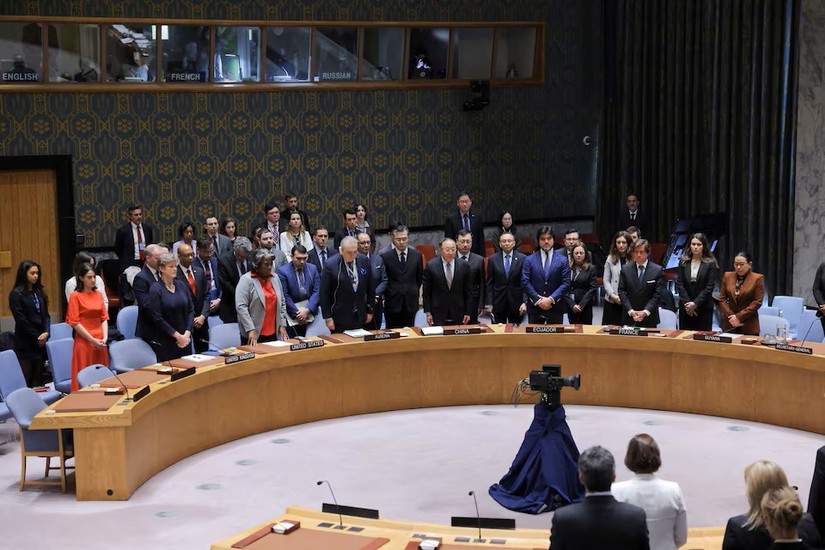 Các thành viên Hội đồng Bảo an Liên Hợp Quốc trong cuộc bỏ phiếu nghị quyết ngừng bắn tại Dải Gaza ở Trụ sở Liên Hợp Quốc thành phố New York, Mỹ ngày 25/3/2024. Ảnh: Reuters