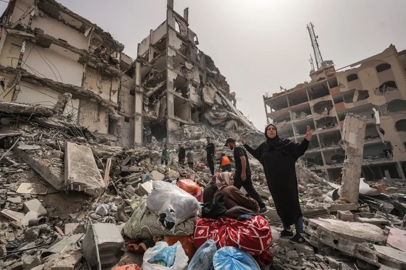 Dải Gaza bị tàn phá do giao tranh kéo dài 7 tháng. Ảnh: Al Jazeera