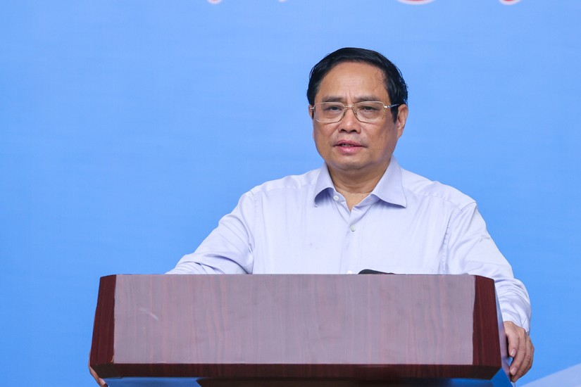 Thủ tướng Phạm Minh Chính nhấn mạnh, giải ngân vốn đầu tư công là nhiệm vụ hết sức quan trọng. Ảnh: VGP
