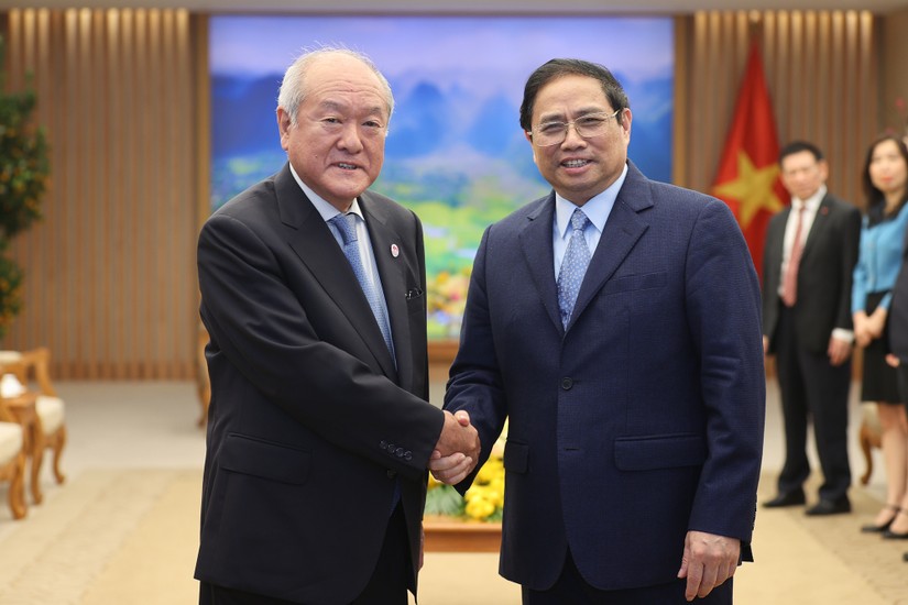 Thủ tướng Chính phủ Phạm Minh Chính tiếp Bộ trưởng Bộ Tài chính Nhật Bản Suzuki Shunichi - Ảnh: VGP