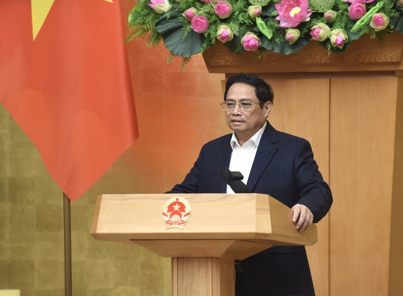 Thủ tướng Phạm Minh Chính phát biểu kết luận phiên họp. Ảnh: VGP.