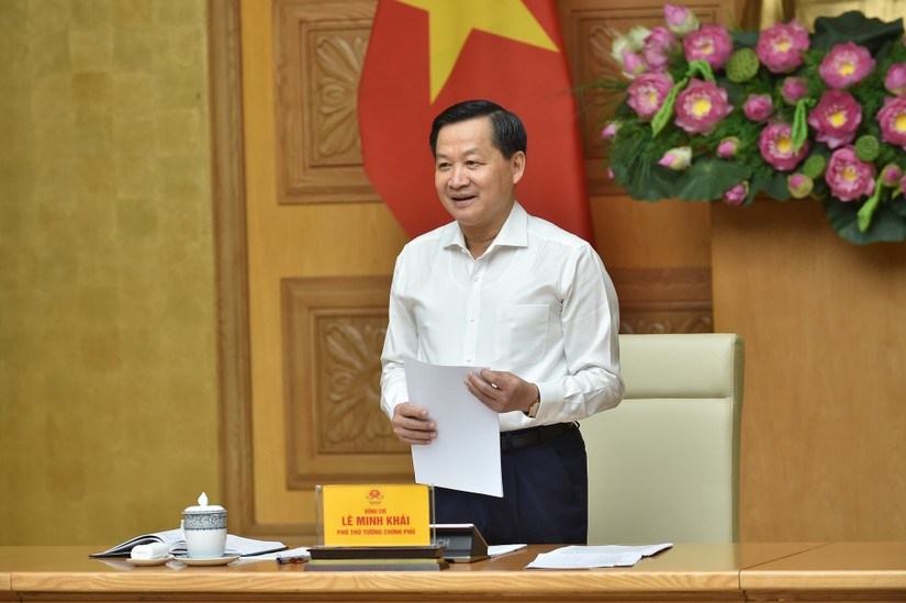 Phó Thủ tướng Lê Minh Khái: Không để thiếu hụt, đứt gẫy nguồn cung xăng dầu. Ảnh VGP