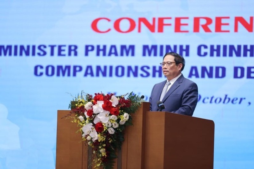Thủ tướng Phạm Minh Chính phát biểu kết luận Hội nghị - Ảnh: VGP