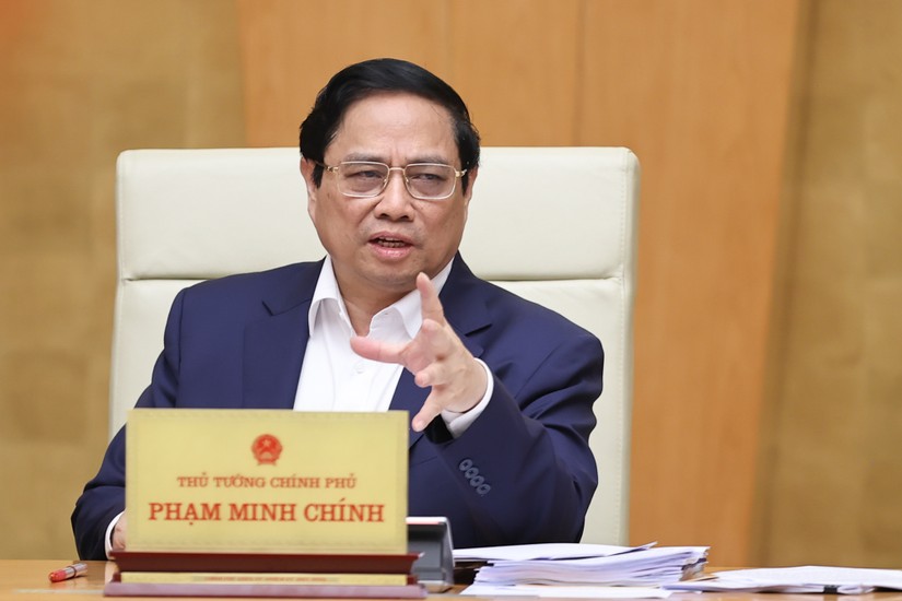 Thủ tướng Phạm Minh Chính đặc biệt lưu ý thúc đẩy các động lực tăng trưởng mới, phấn đấu đạt cao nhất các chỉ tiêu, mục tiêu năm 2023 - Ảnh: VGP