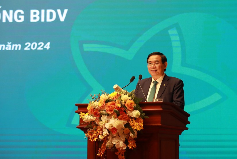 Chủ tịch Hội đồng Quản trị BIDV Phan Đức Tú phát biểu tại Hội nghị - Ảnh: BIDV