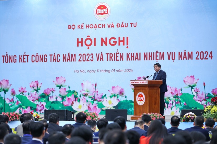 Bộ trưởng Bộ KH&ĐT Nguyễn Chí Dũng phát biểu tại hội nghị. Ảnh: MPI