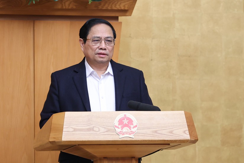 Thủ tướng Phạm Minh Chính chủ trì Phiên họp Chính phủ chuyên đề xây dựng pháp luật tháng 1/2024 - Ảnh: VGP