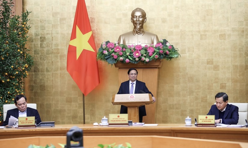 Thủ tướng Phạm Minh Chính phát biểu khai mạc phiên họp Chính phủ thường kỳ tháng 2/2024 - Ảnh: VGP