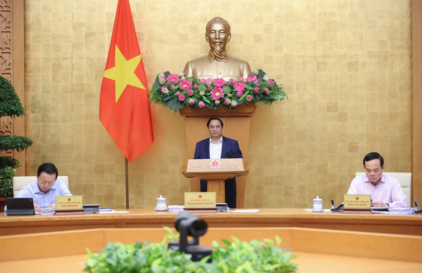 Thủ tướng Phạm Minh Chính chủ trì phiên họp Chính phủ thường kỳ tháng 3/2024 và Hội nghị trực tuyến Chính phủ với địa phương - Ảnh: VGP.
