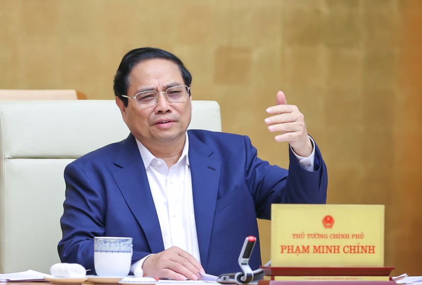 Thủ tướng Phạm Minh Chính nhấn mạnh 3 nhóm nhiệm vụ trọng tâm về công tác xây dựng, hoàn thiện thể chế thời gian tới. Ảnh: VGP