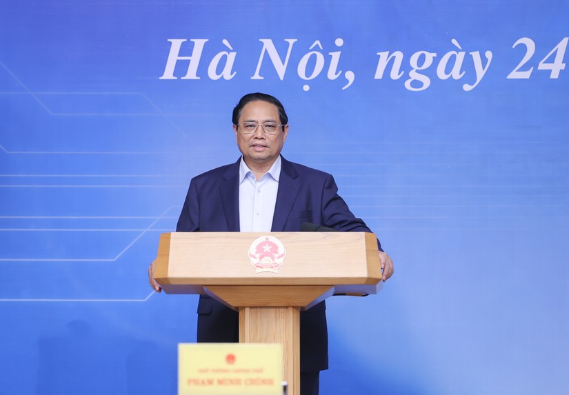 Thủ tướng Phạm Minh Chính nhấn mạnh, phát triển nguồn nhân lực cho công nghiệp bán dẫn là "đột phá của đột phá" trong đào tạo nhân lực chất lượng cao - Ảnh: VGP
