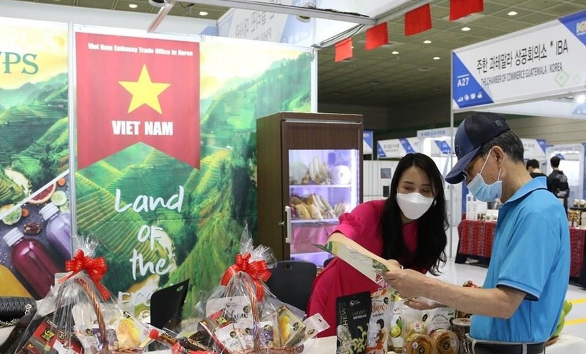 Nông sản Việt tham gia hội chợ Hàn Quốc 2021.