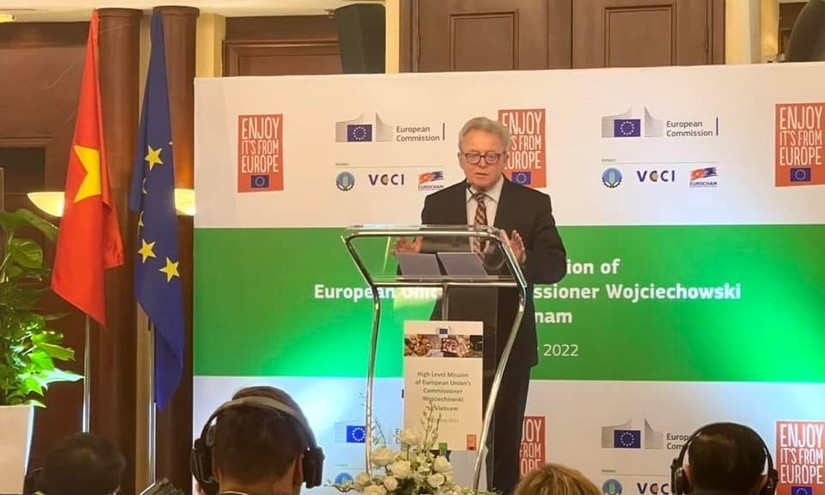 Ông Janusz Wojciechowski, Cao ủy viên Liên minh châu Âu (EU) phụ trách nông nghiệp đánh giá cao triển vọng hợp tác nông nghiệp giữa Việt Nam và EU. Ảnh: TĐ