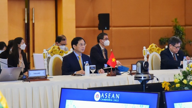 Bộ trưởng Bùi Thanh Sơn ủng hộ Chủ tịch tổ chức các hoạt động kỷ niệm Nhân kỷ niệm 10 năm Tuyên bố Nhân quyền ASEAN. Ảnh: Bộ Ngoại giao.