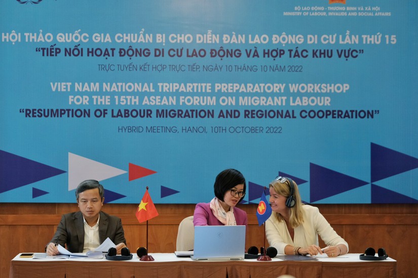 Cuộc họp quốc gia chuẩn bị cho Diễn đàn Lao động di cư ASEAN lần thứ 15 (AFML). Ảnh: Gia Đoàn.