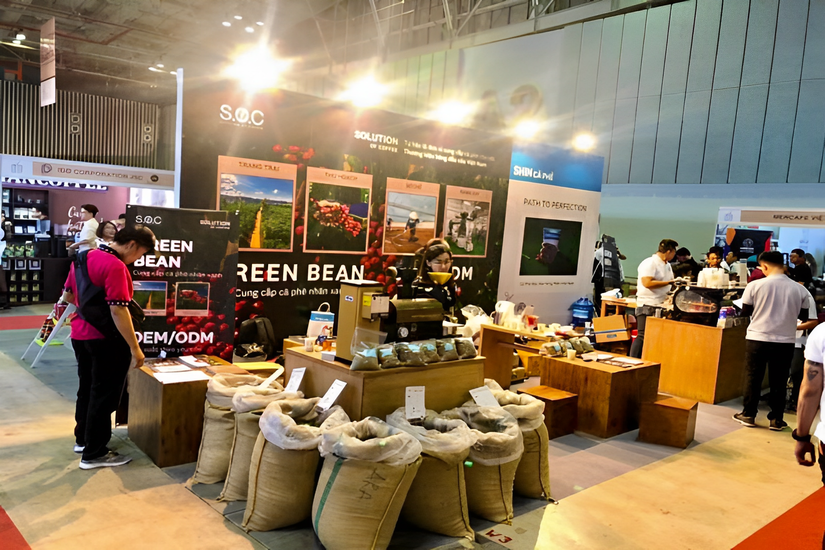 Một góc của Hội chợ chuyên ngành cà phê năm 2019.