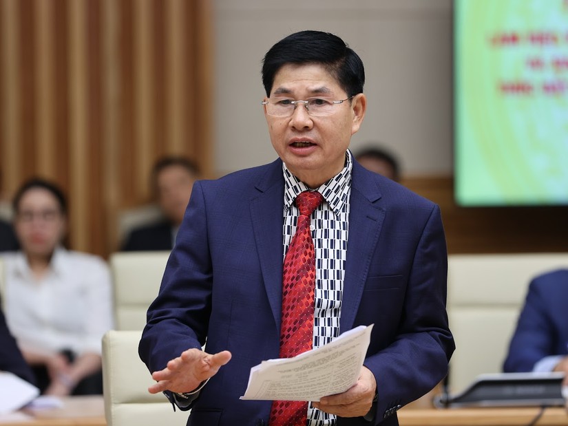 Ông Đỗ Xuân Lập, Chủ tịch Hiệp hội Gỗ và Lâm sản Việt Nam phát biểu tại hội nghị. Ảnh: VGP.