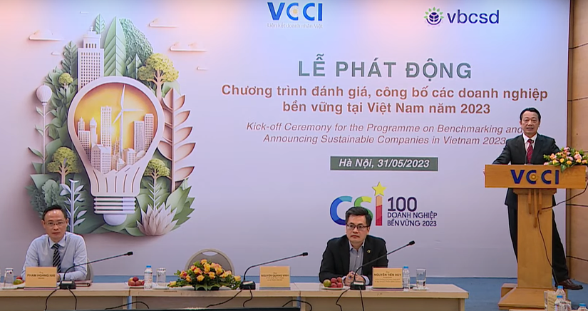 Lễ phát động Chương trình Đánh giá, công bố doanh nghiệp bền vững tại Việt Nam năm 2023. 