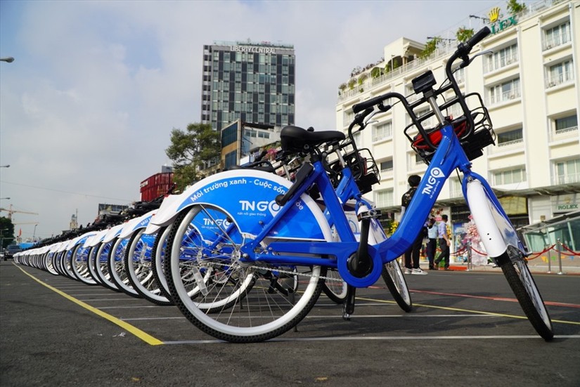 600 xe đạp công cộng sẽ đi vào hoạt động tại 6 quận nội thành. Ảnh: CTCP Trí Nam.